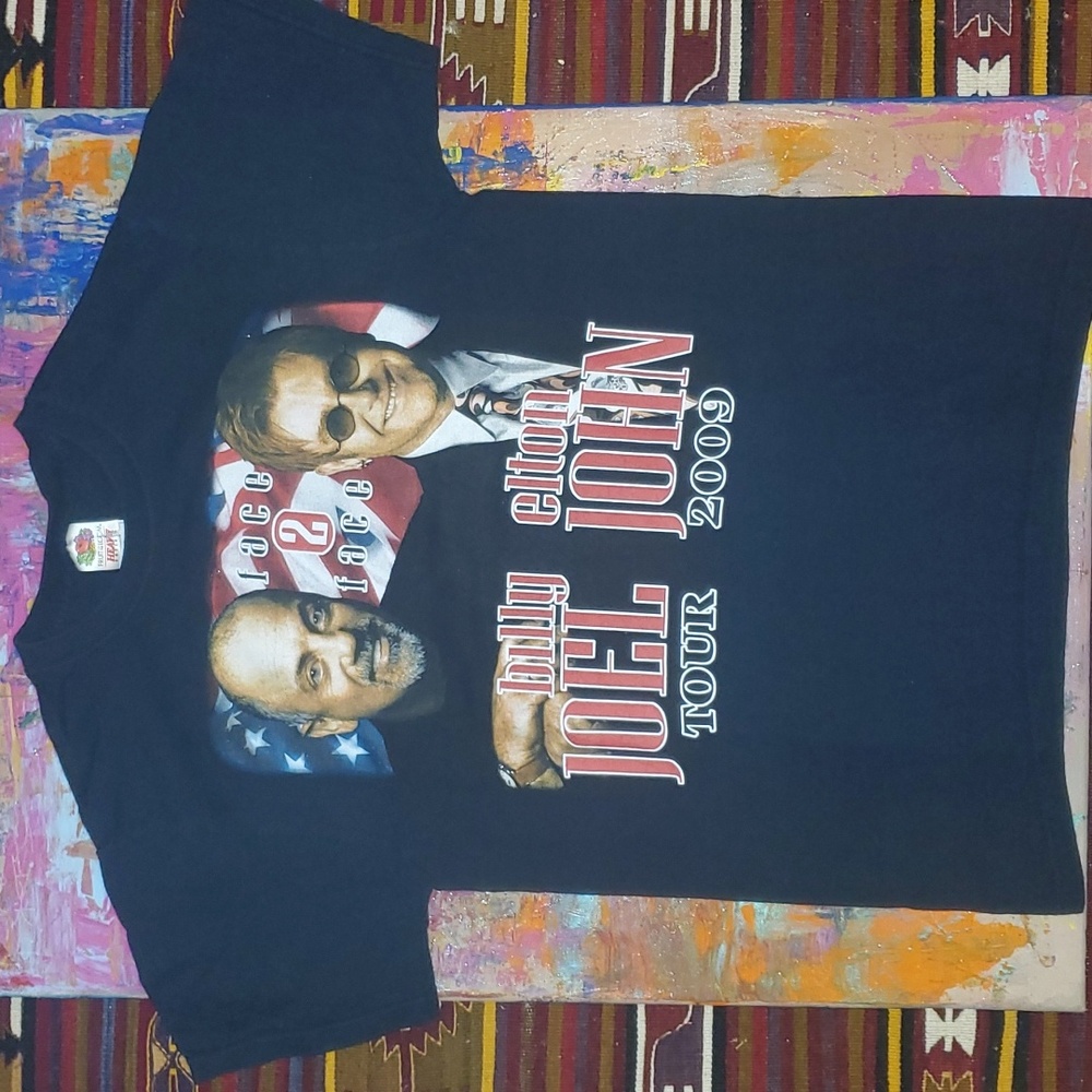 Elton John Billy Joel Face to Face  2009 concert tour graphic tee